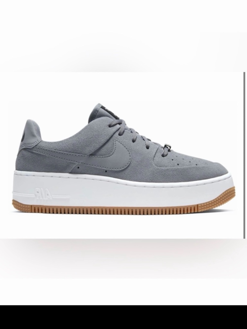 Nike Air Force Women Gray Suede Platform Sneaker